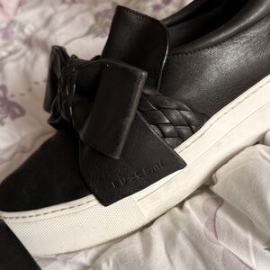 Buscemi Black Leather Sneakers with Bow🎀